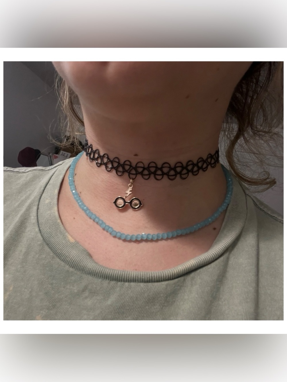 Harry Potter choker with gold glasses charm